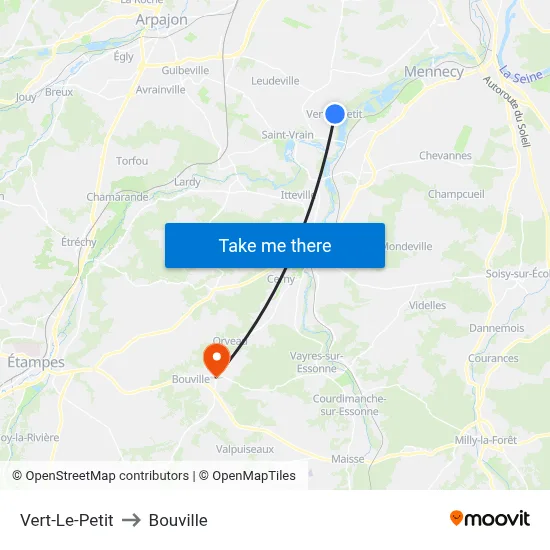 Vert-Le-Petit to Bouville map