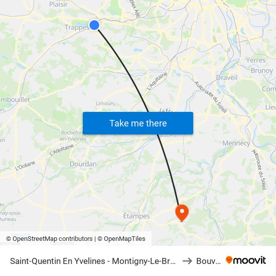 Saint-Quentin En Yvelines - Montigny-Le-Bretonneux to Bouville map