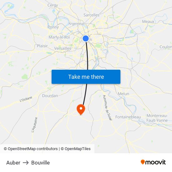Auber to Bouville map