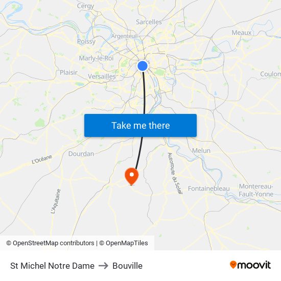 St Michel Notre Dame to Bouville map