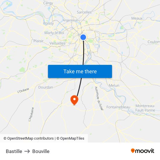 Bastille to Bouville map