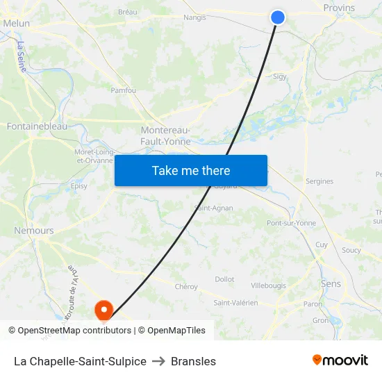 La Chapelle-Saint-Sulpice to Bransles map