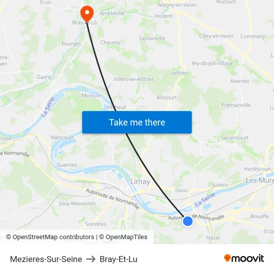 Mezieres-Sur-Seine to Bray-Et-Lu map