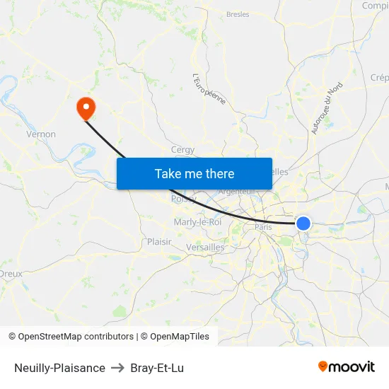 Neuilly-Plaisance to Bray-Et-Lu map