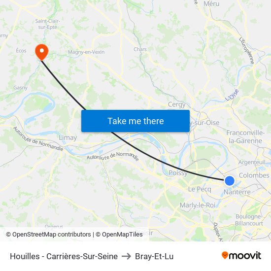 Houilles - Carrières-Sur-Seine to Bray-Et-Lu map