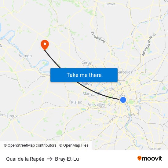 Quai de la Rapée to Bray-Et-Lu map