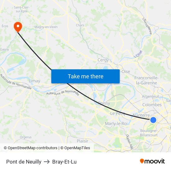 Pont de Neuilly to Bray-Et-Lu map