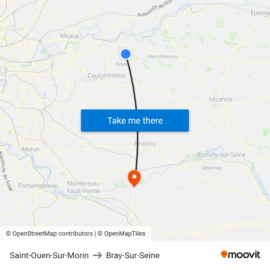 Saint-Ouen-Sur-Morin to Bray-Sur-Seine map