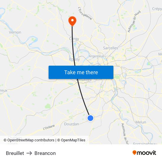 Breuillet to Breancon map