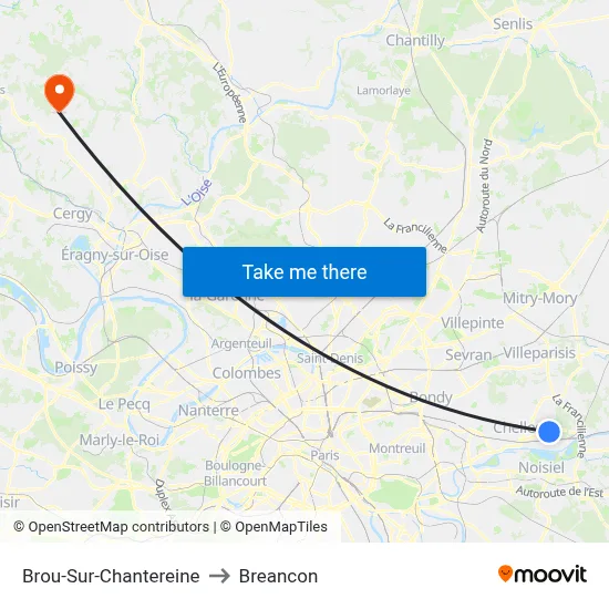 Brou-Sur-Chantereine to Breancon map