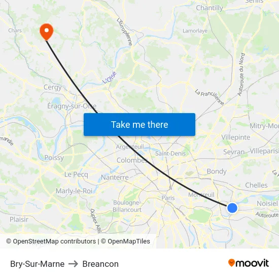 Bry-Sur-Marne to Breancon map