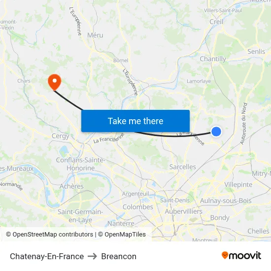 Chatenay-En-France to Breancon map