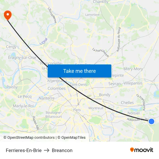 Ferrieres-En-Brie to Breancon map