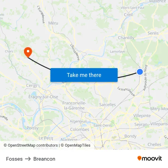 Fosses to Breancon map