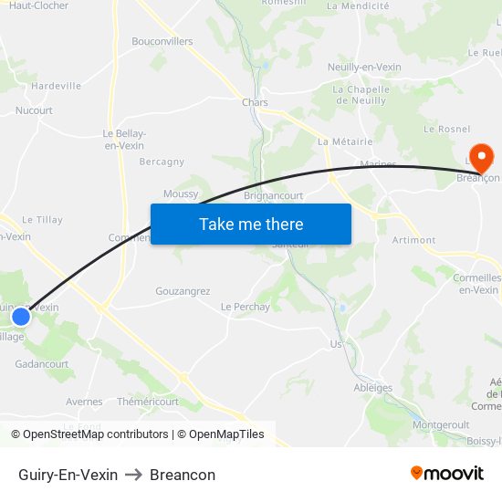 Guiry-En-Vexin to Breancon map