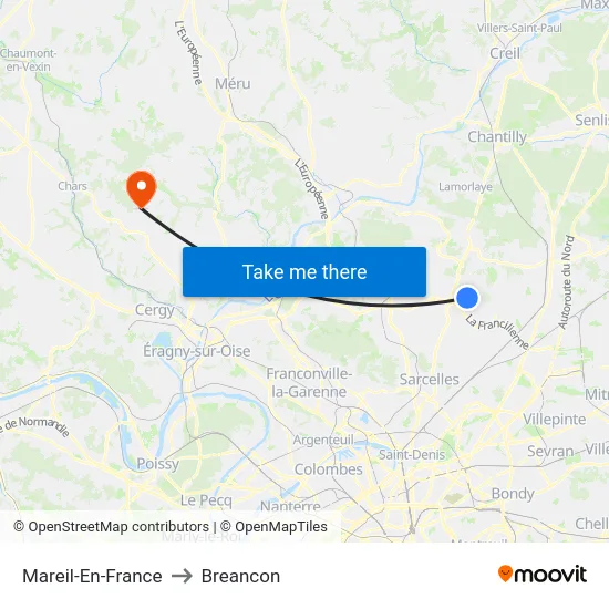 Mareil-En-France to Breancon map