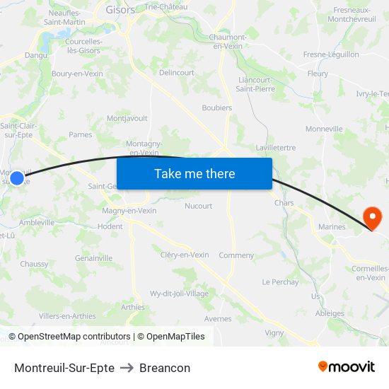 Montreuil-Sur-Epte to Breancon map