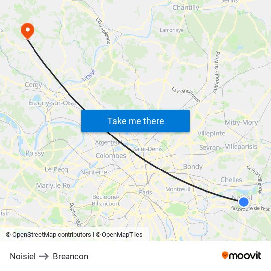 Noisiel to Breancon map