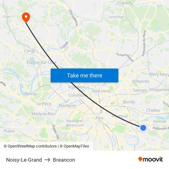 Noisy-Le-Grand to Breancon map