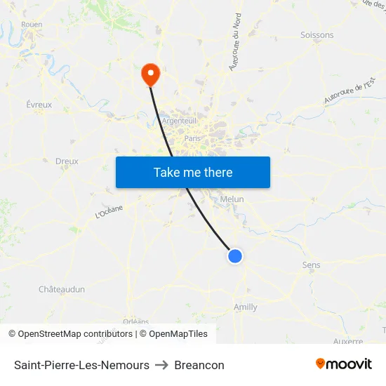 Saint-Pierre-Les-Nemours to Breancon map