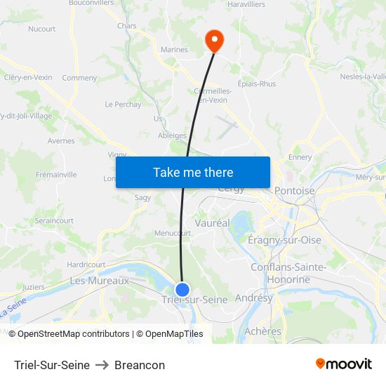 Triel-Sur-Seine to Breancon map