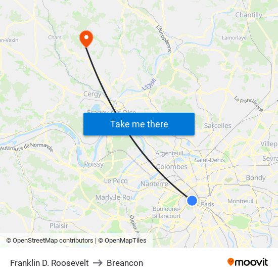 Franklin D. Roosevelt to Breancon map