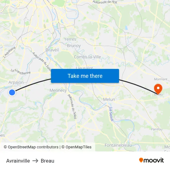 Avrainville to Breau map