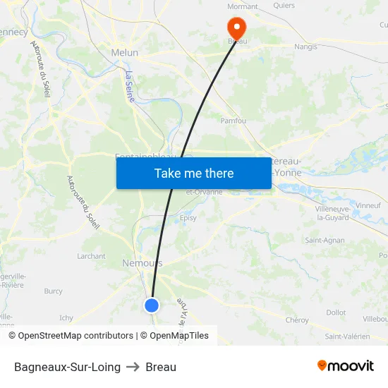 Bagneaux-Sur-Loing to Breau map