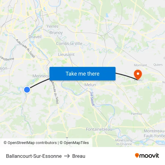 Ballancourt-Sur-Essonne to Breau map