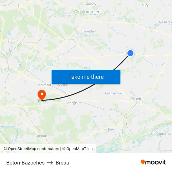 Beton-Bazoches to Breau map