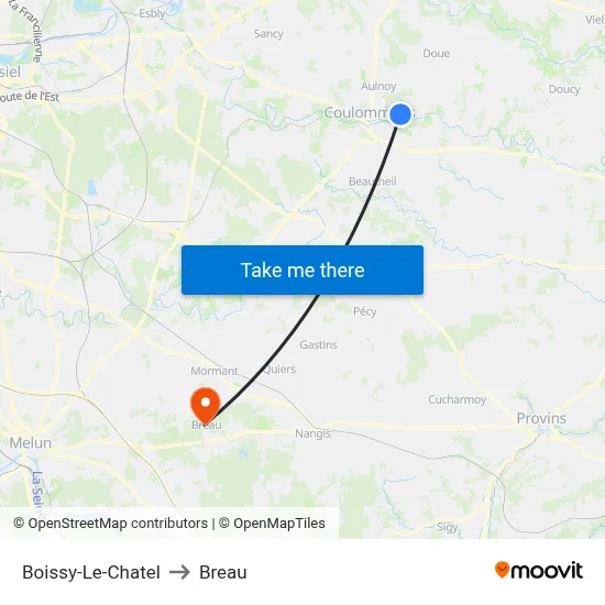 Boissy-Le-Chatel to Breau map