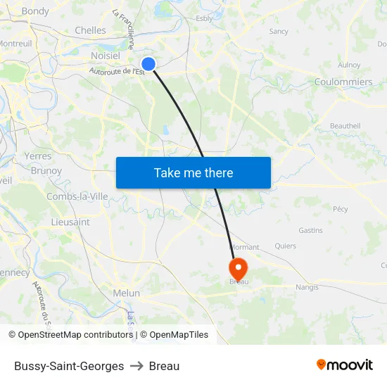 Bussy-Saint-Georges to Breau map