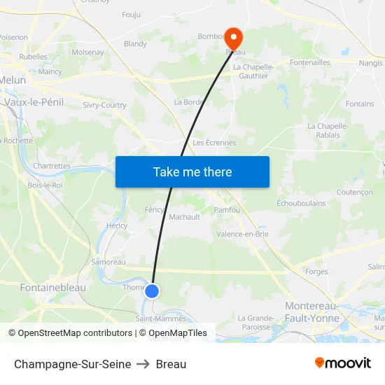 Champagne-Sur-Seine to Breau map