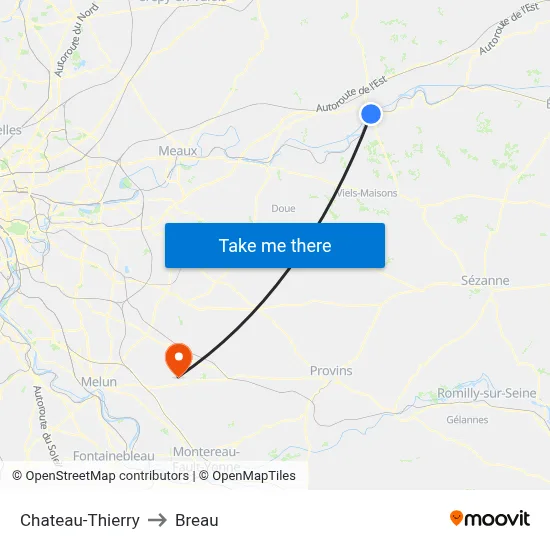 Chateau-Thierry to Breau map