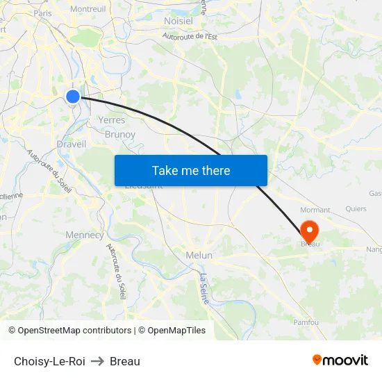 Choisy-Le-Roi to Breau map