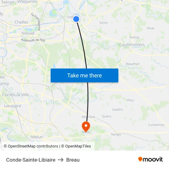 Conde-Sainte-Libiaire to Breau map