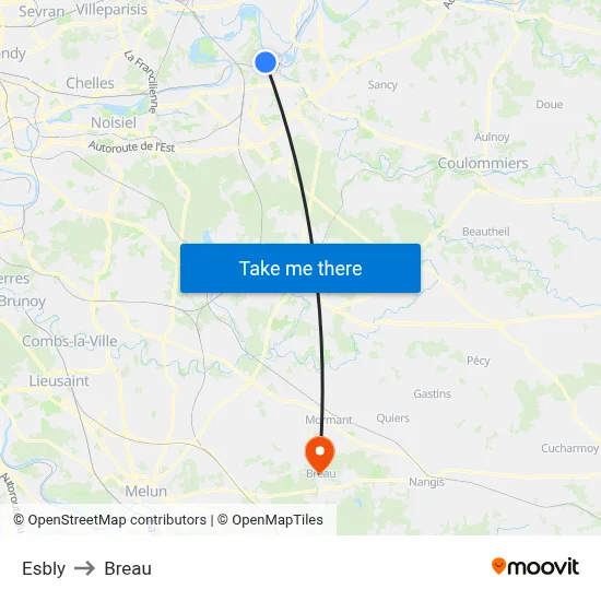 Esbly to Breau map