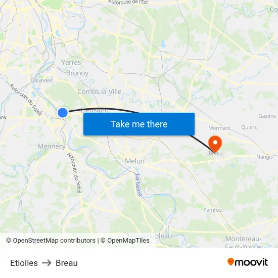 Etiolles to Breau map