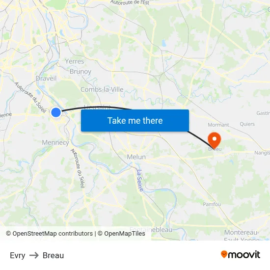 Evry to Breau map