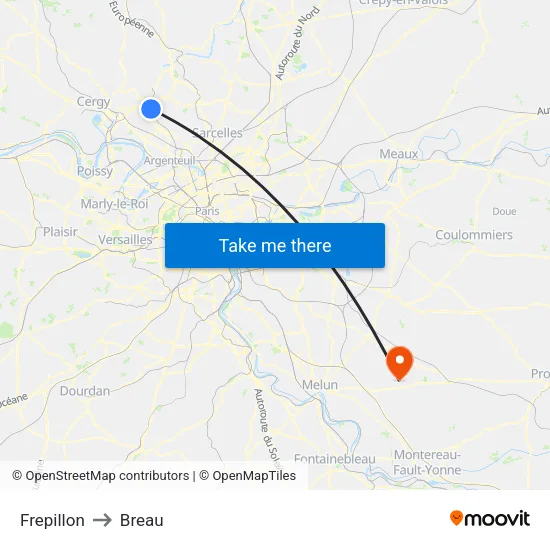 Frepillon to Breau map