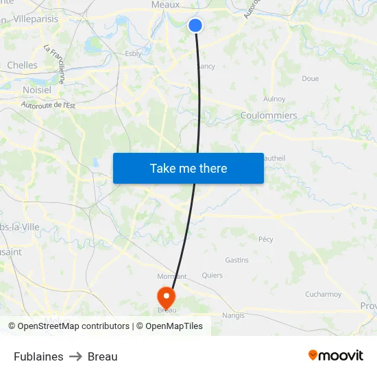 Fublaines to Breau map