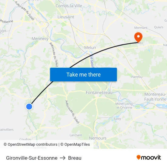 Gironville-Sur-Essonne to Breau map