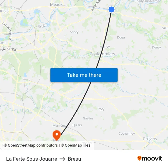La Ferte-Sous-Jouarre to Breau map