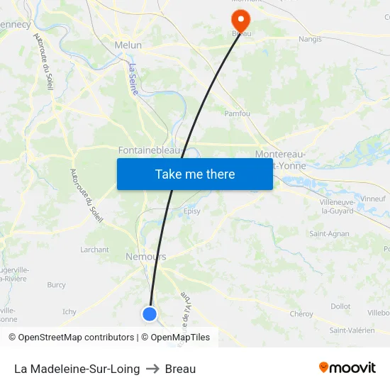 La Madeleine-Sur-Loing to Breau map