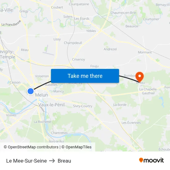 Le Mee-Sur-Seine to Breau map