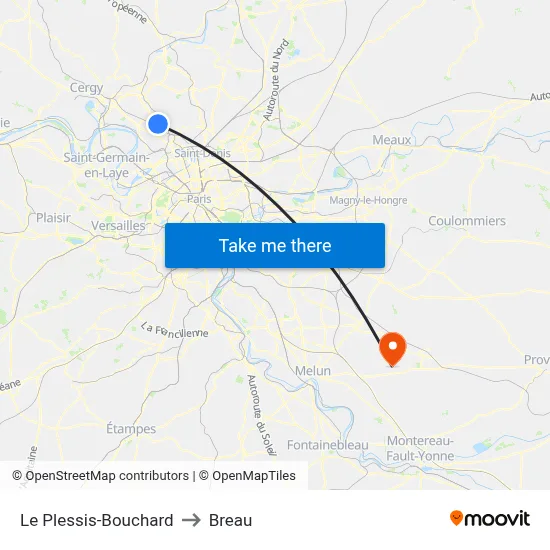 Le Plessis-Bouchard to Breau map
