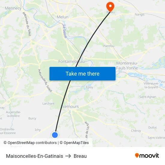 Maisoncelles-En-Gatinais to Breau map