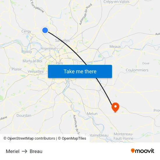 Meriel to Breau map