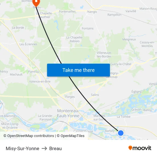 Misy-Sur-Yonne to Breau map