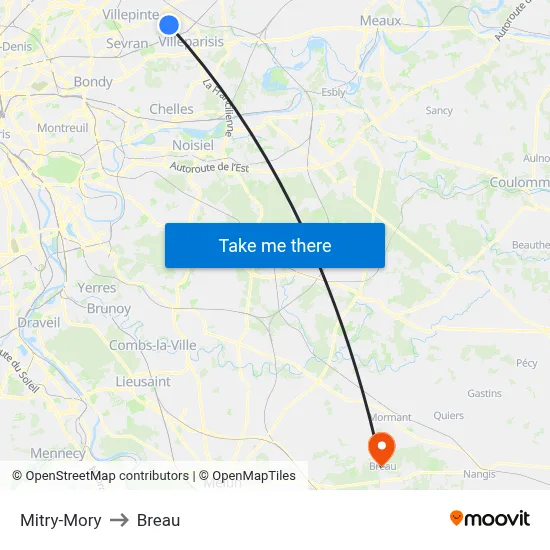 Mitry-Mory to Breau map